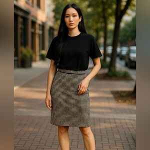 🌼Black and white Houndstooth skirt